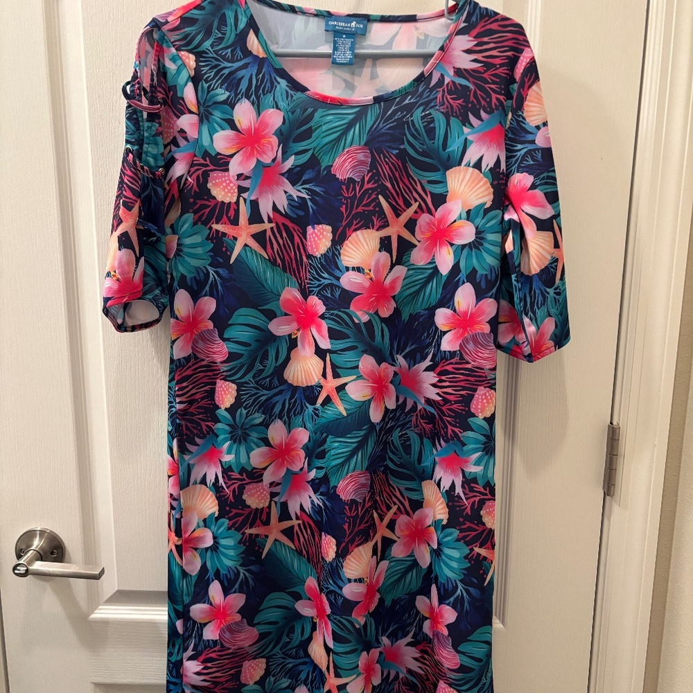 Caribbean Joe size. Medium elbow length sleeves UPF 50